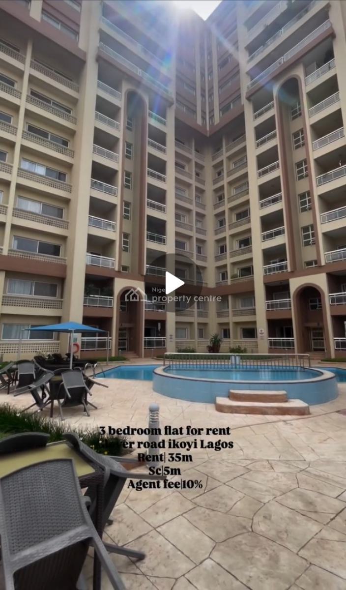 Fully Serviced 3 Bedroom Apartment with Bq, Pool, Sit Out Area, Ikoyi, Lagos, Flat / Apartment for Rent