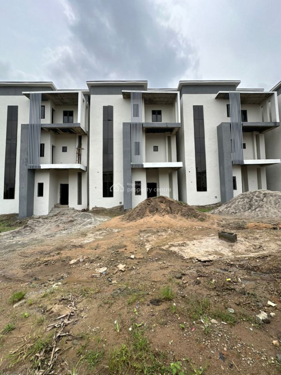 Massive 4 Bedroom Terrace Duplex Semi Finished)with 1 Room Bq, Gaduwa, Abuja, Terraced Duplex for Sale