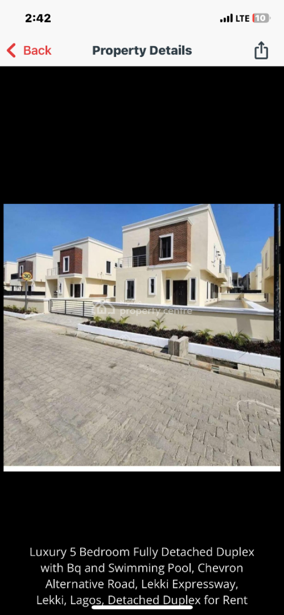 Serene 5 Bedroom Detached Duplex, Chevron Alternative Route, Lekki, Lagos, Detached Duplex for Rent