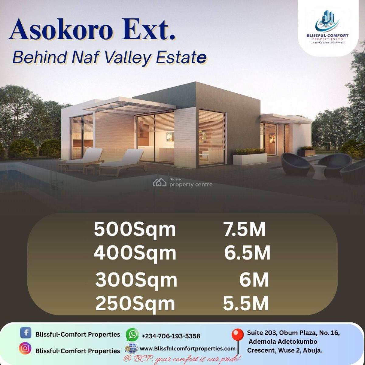 Asokoro Extension Estate Plots, Extension Behind Naf Valley, Asokoro District, Abuja, Residential Land for Sale