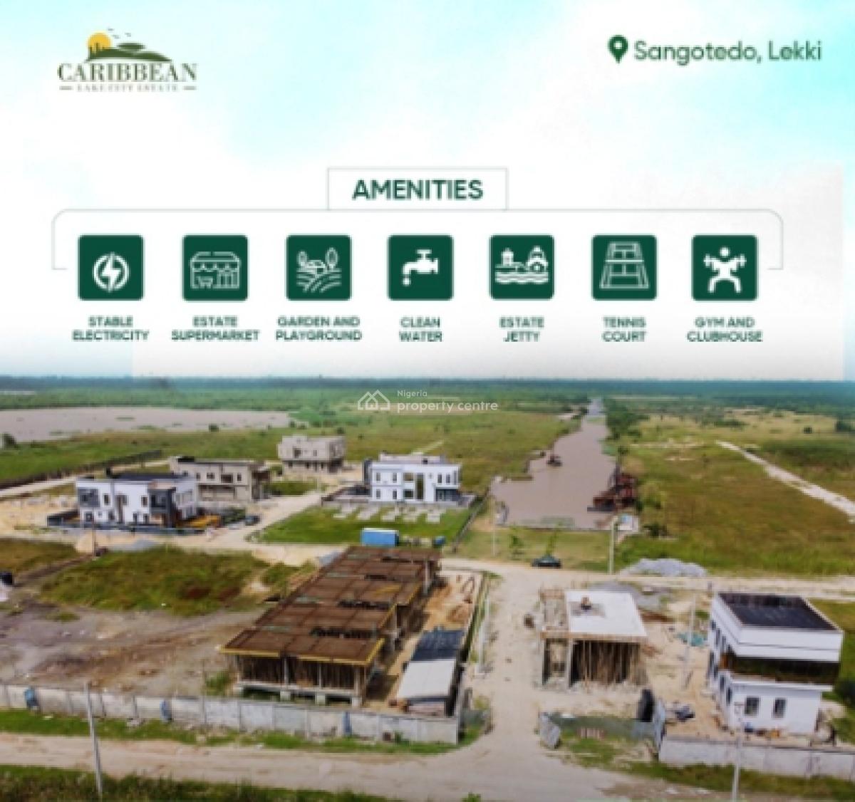 Buy and Build,lakeview Estate with a Jetty, Carribean Lake Estate,shoprite, Sangotedo, Ajah, Lagos, Mixed-use Land for Sale