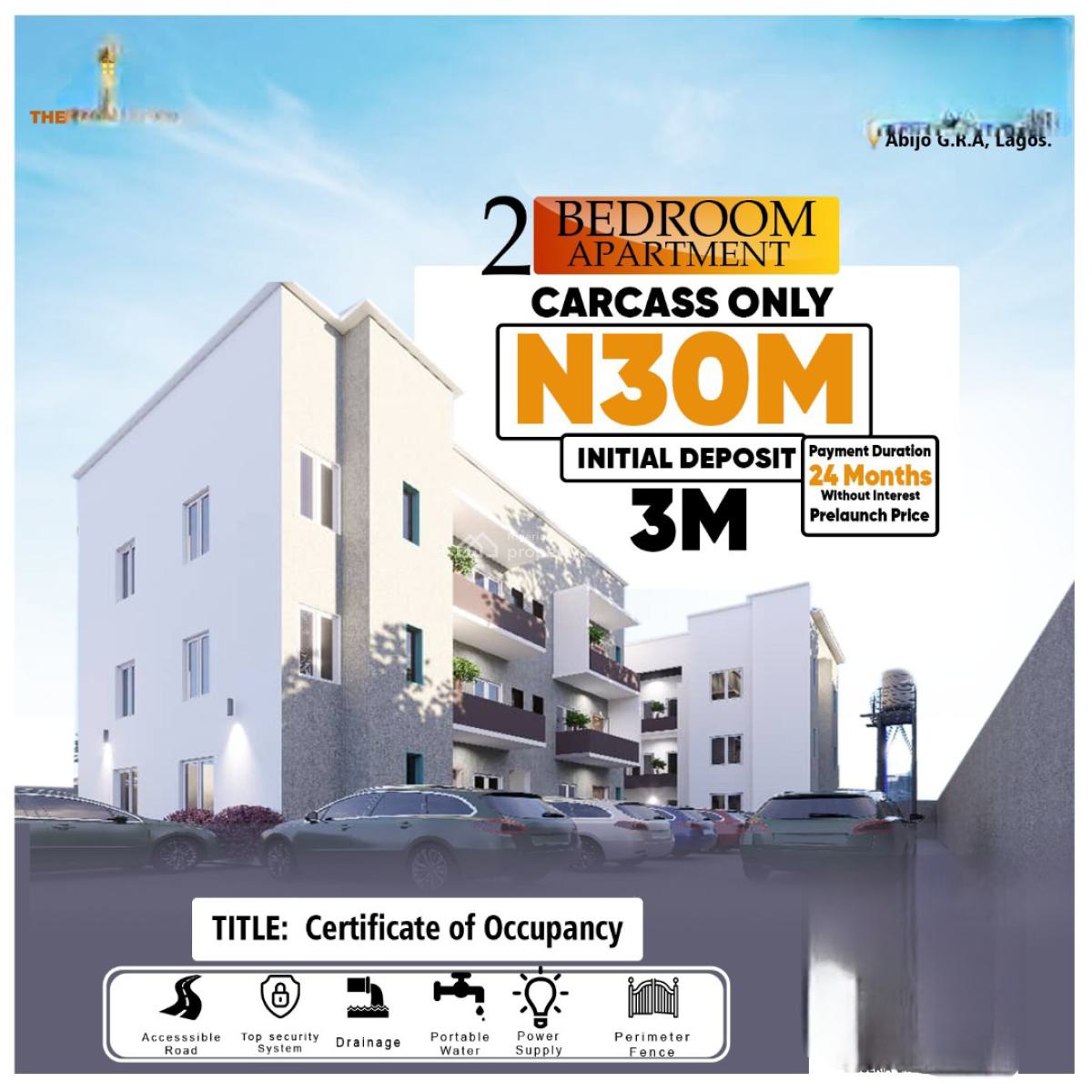 Offplan Carcass Luxury 2 Bedroom Apartment, Glory City  Abijor, Sangotedo, Ajah, Lagos, Block of Flats for Sale