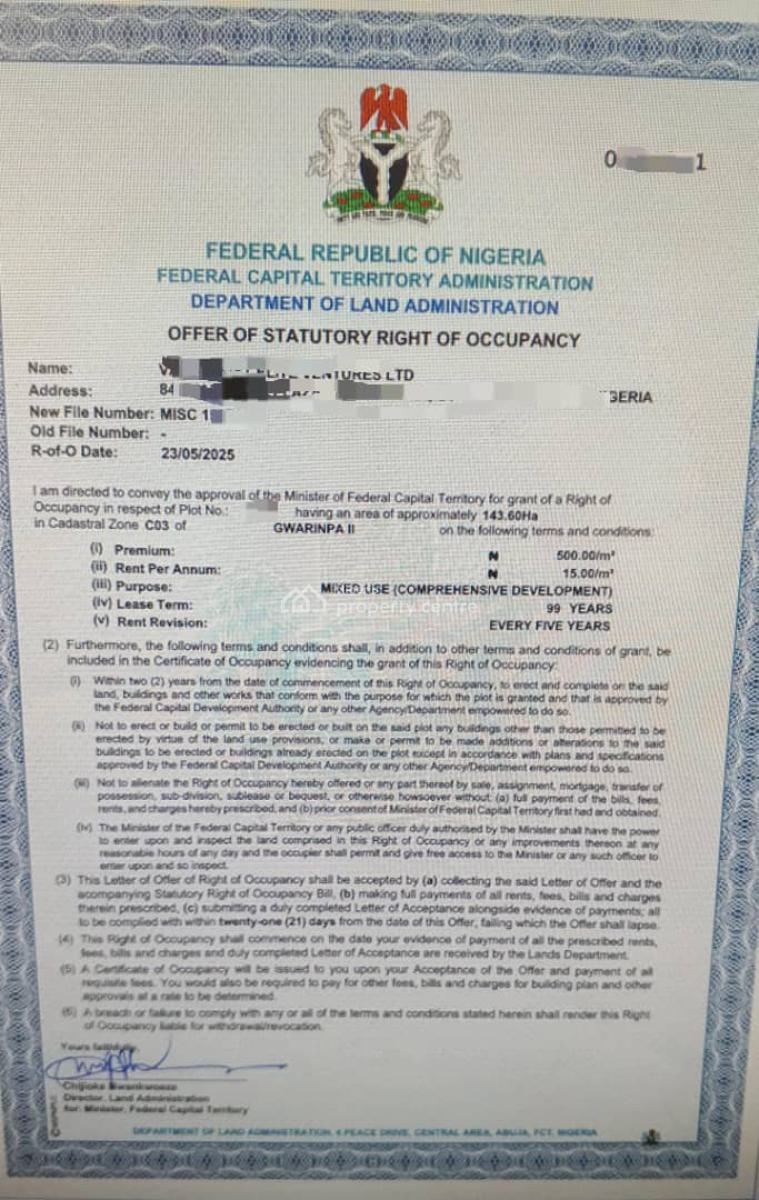 a Standard, Exquisite Land, Gwarinpa, Abuja, Mixed-use Land for Sale