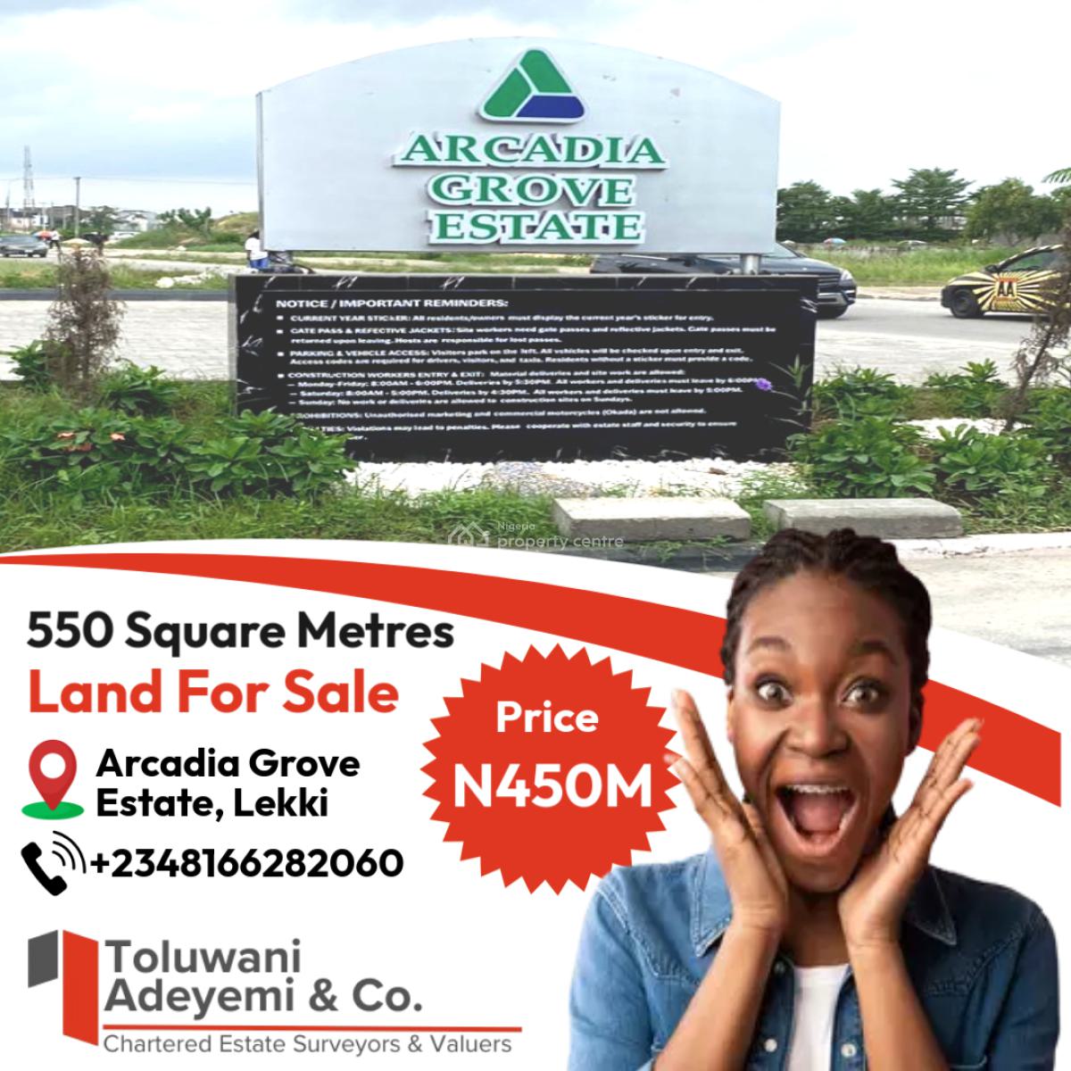 550 Sqm Land in Arcadia Grove, Osapa, Lekki, Osapa, Lekki, Lagos, Land for Sale