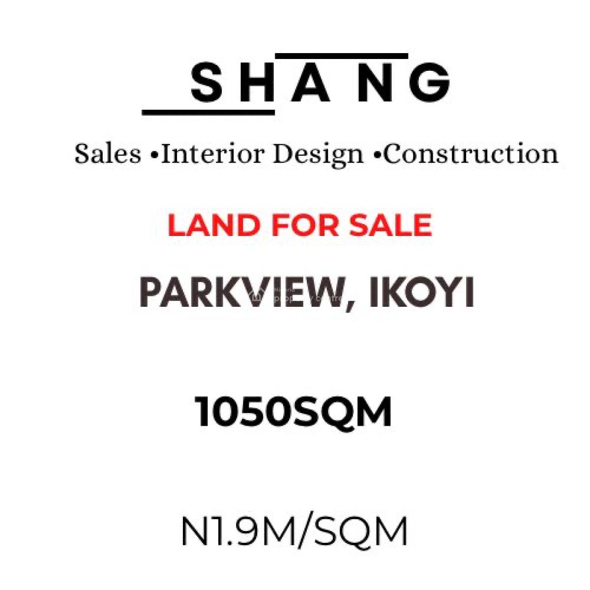 1050 Sqm Land Available in Parkview Ikoyi, Parkview, Ikoyi, Lagos, Land for Sale