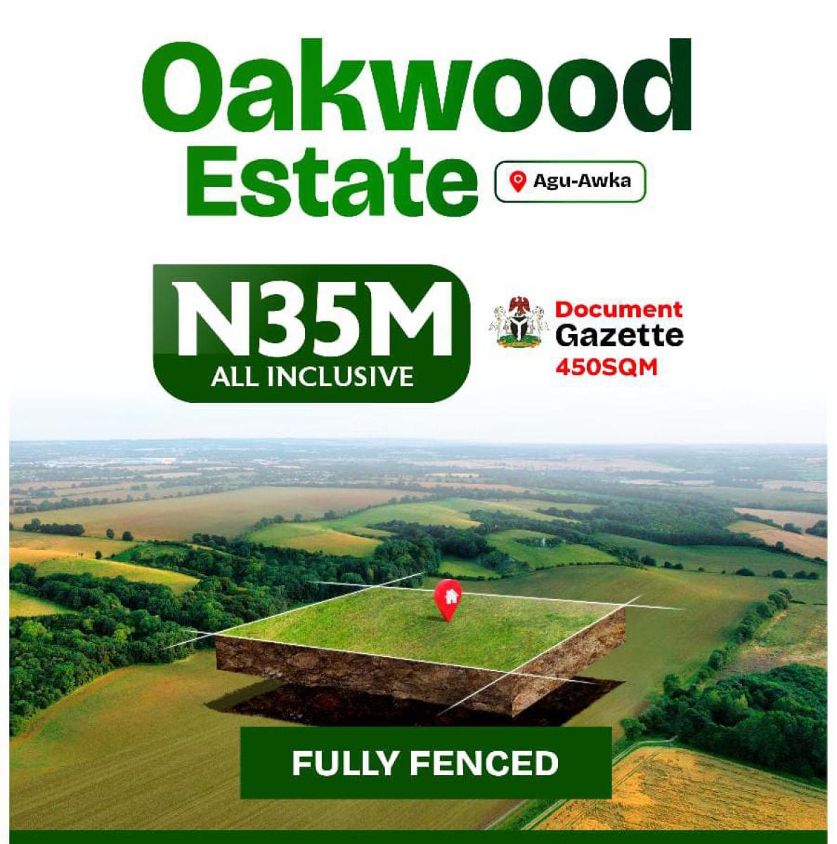 Mixed Use Land, *oakwood Estate*wonderland Before Mopol Base Agu Awka*, Awka, Anambra, Mixed-use Land for Sale