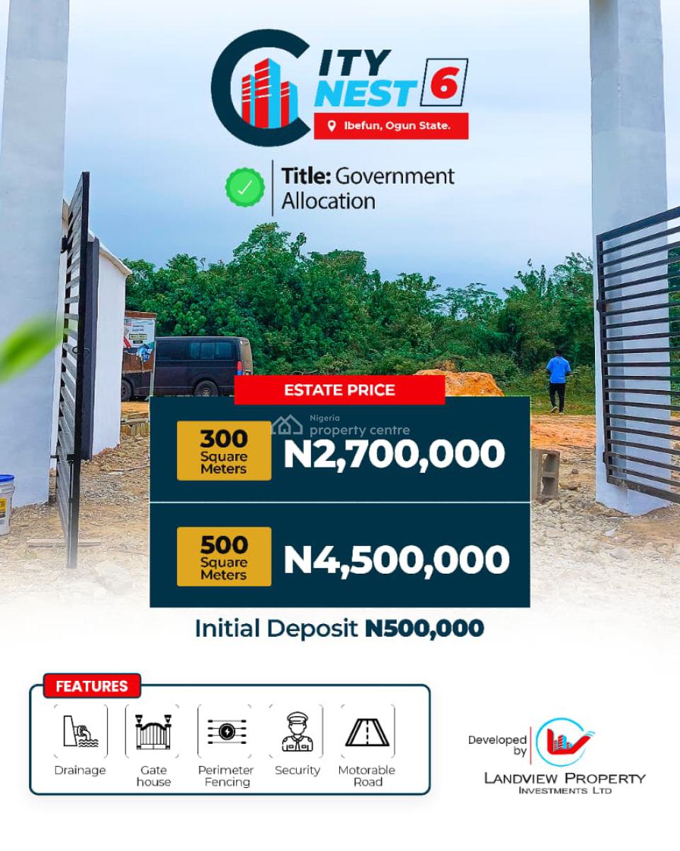 Land with Government Allocation, City Nest Phase 6, Ibefun, Ijebu East, Ogun, Residential Land for Sale