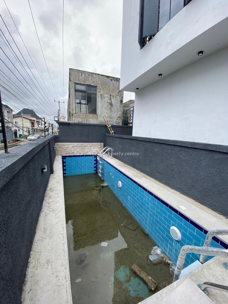 Newly Built 4 Bedroom Featured Terraced Duplex with Pool, Open Terrace, Osapa, Lekki, Lagos, Terraced Duplex for Sale