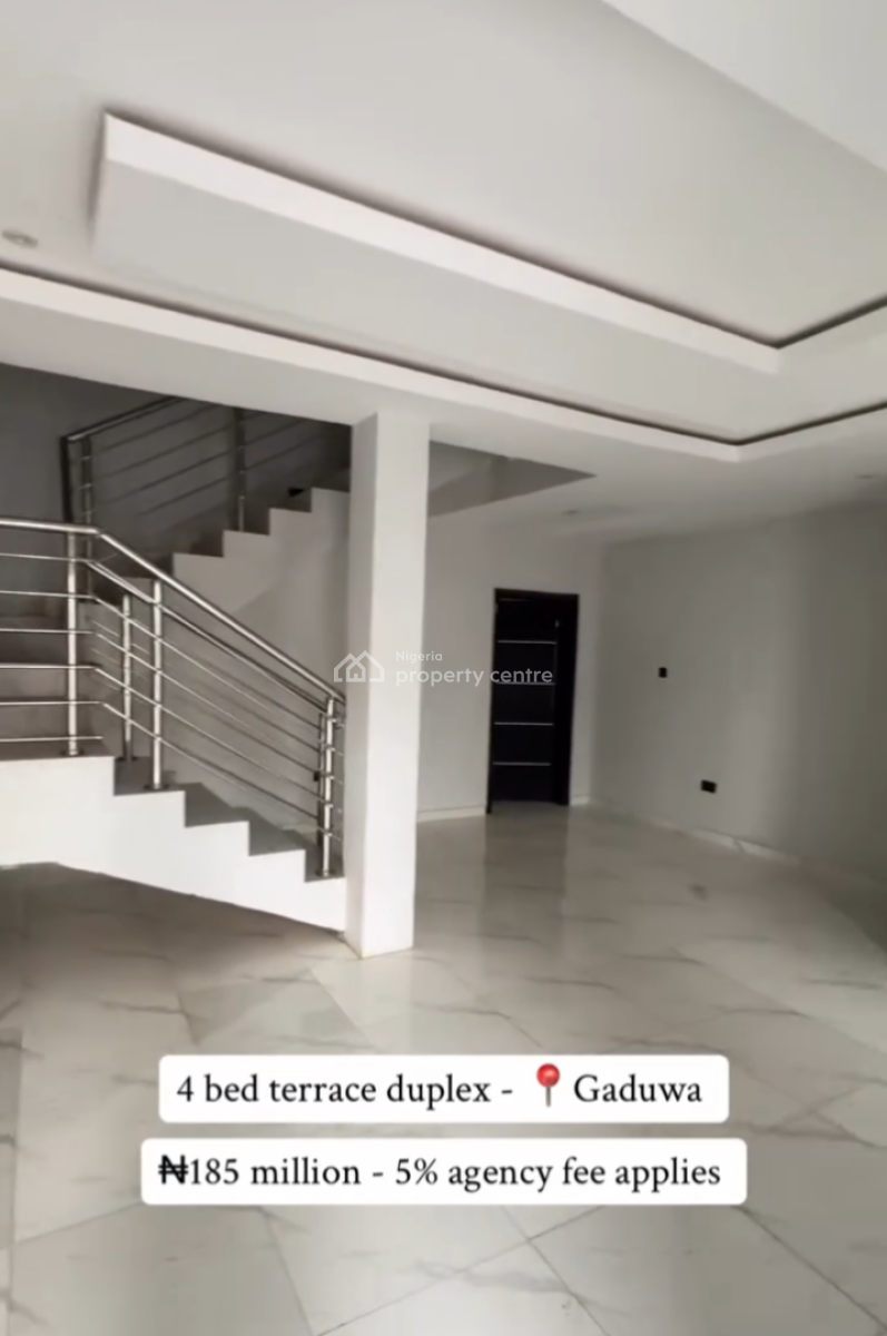 Newly Built 4bedroom Terrace Duplex with Bq, Gaduwa, Abuja, Terraced Duplex for Sale