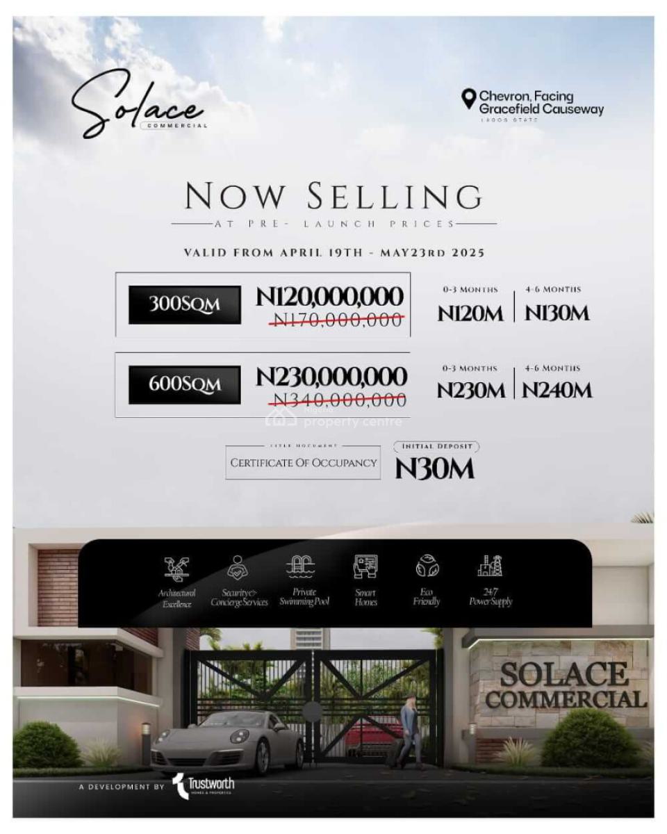 Premium Commercial Plots of Land in an Estate in Chevron Lekki, Chevron, Lekki, Lagos, Commercial Land for Sale
