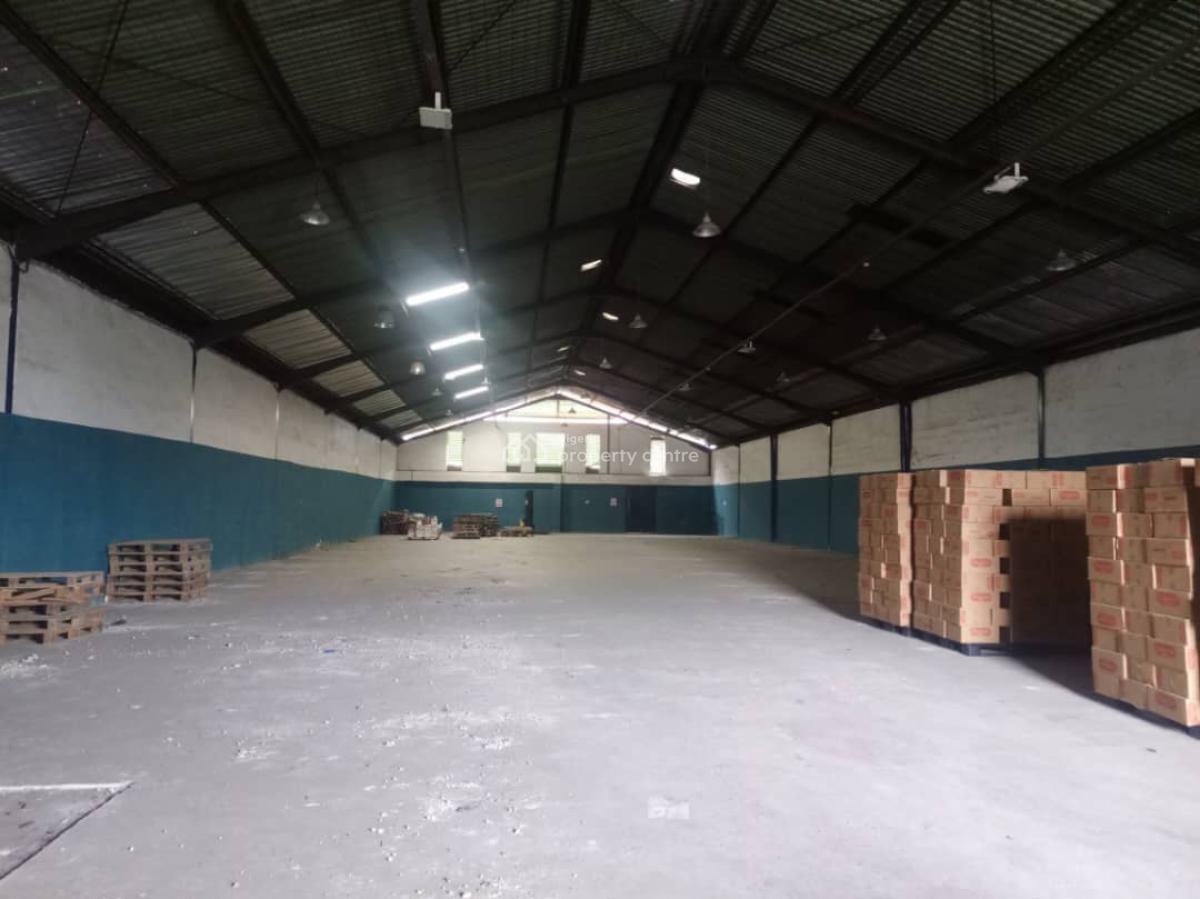 Private Compound 1,000sqm Warehouse + Office Space + Security House, Off, Oba Akran, Ikeja, Lagos, Warehouse for Rent
