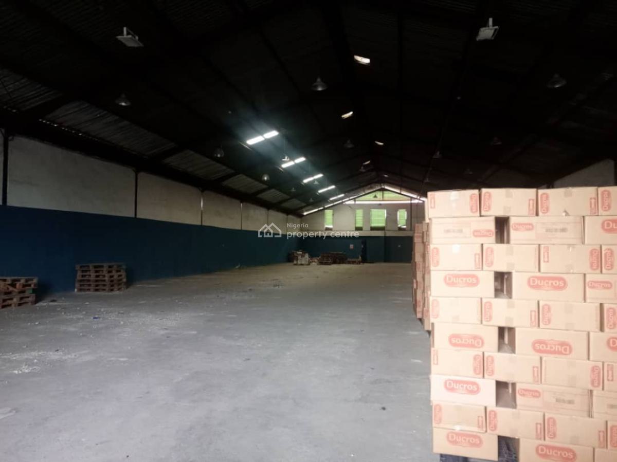Private Compound 1,000sqm Warehouse + Office Space + Security House, Off, Oba Akran, Ikeja, Lagos, Warehouse for Rent