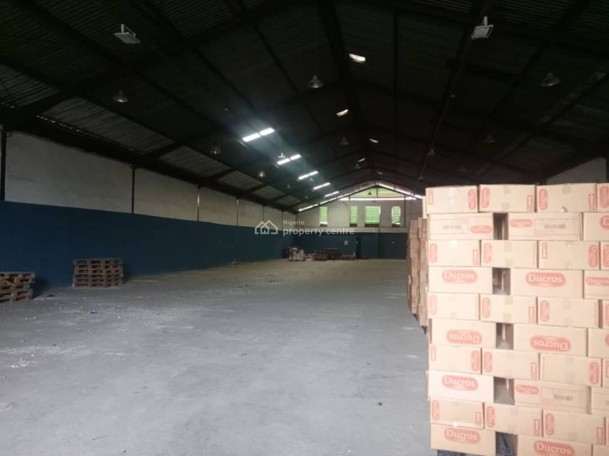 Private Compound 1,000sqm Warehouse + Office Space + Security House, Off, Oba Akran, Ikeja, Lagos, Warehouse for Rent