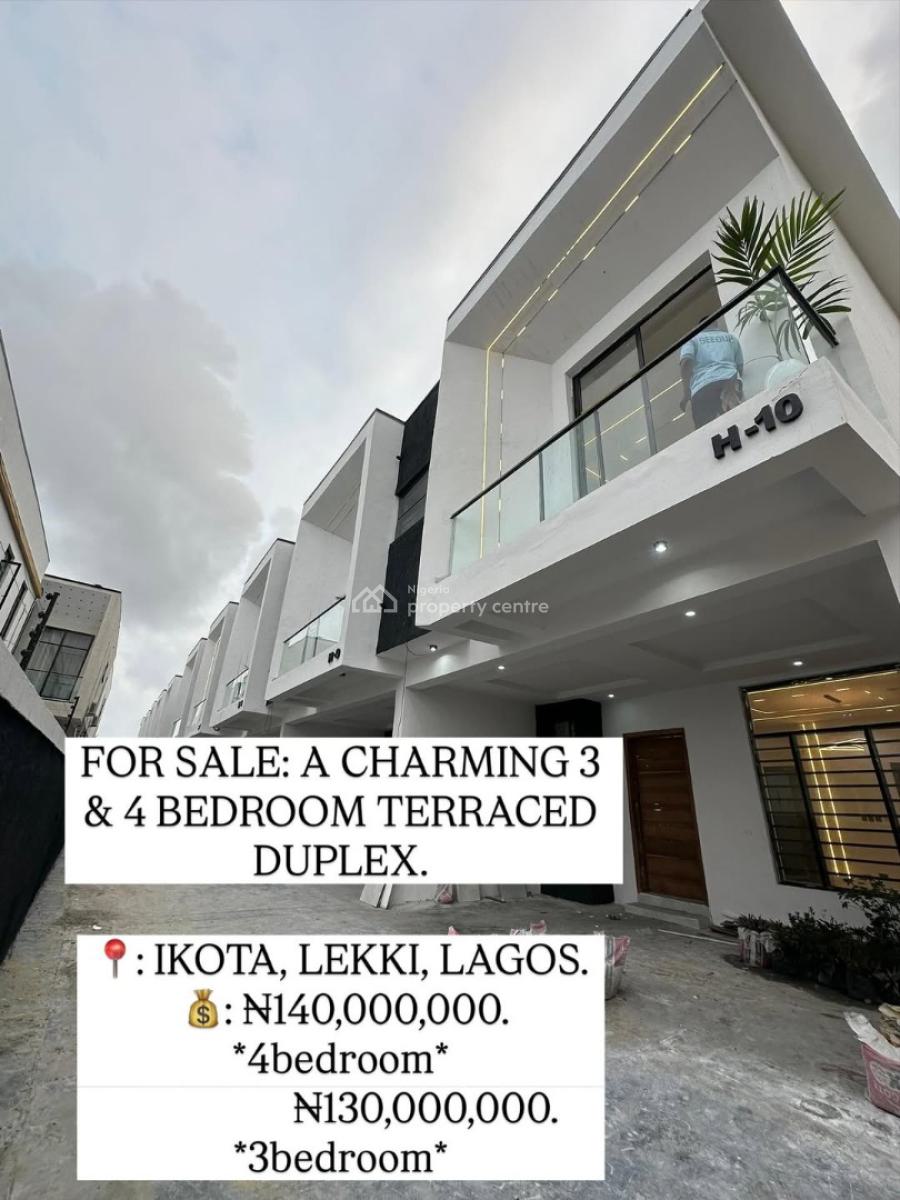 Charming 4 Bedroom Terraced Duplex, Ikota, Lekki, Lagos, Terraced Duplex for Sale
