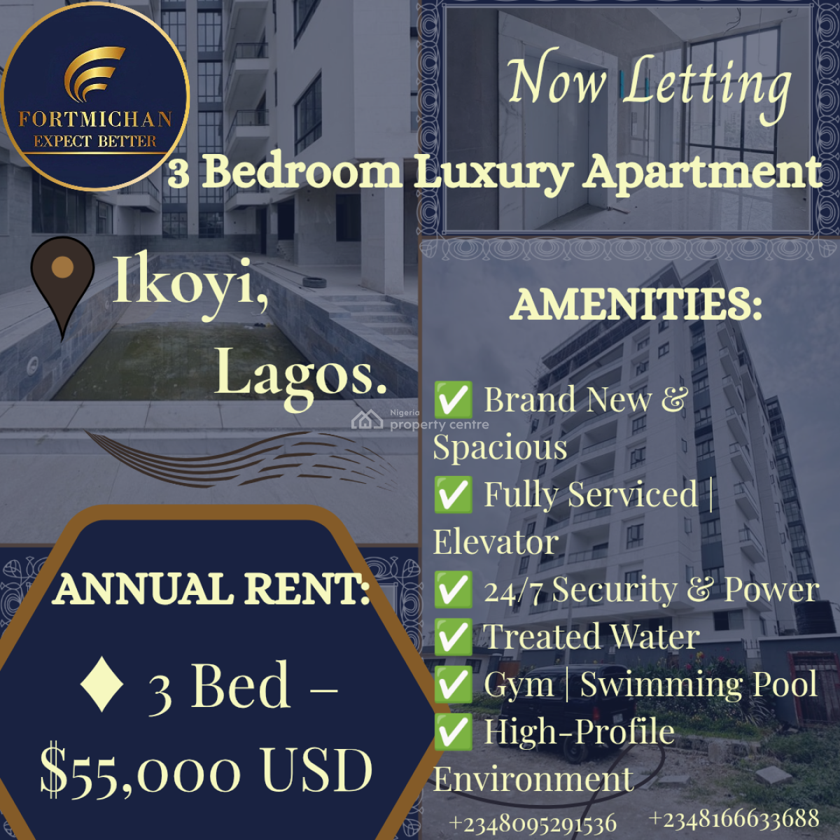 Brand-new, Fully Serviced Apartment Residences, Ikoyi, Lagos, Flat / Apartment for Rent