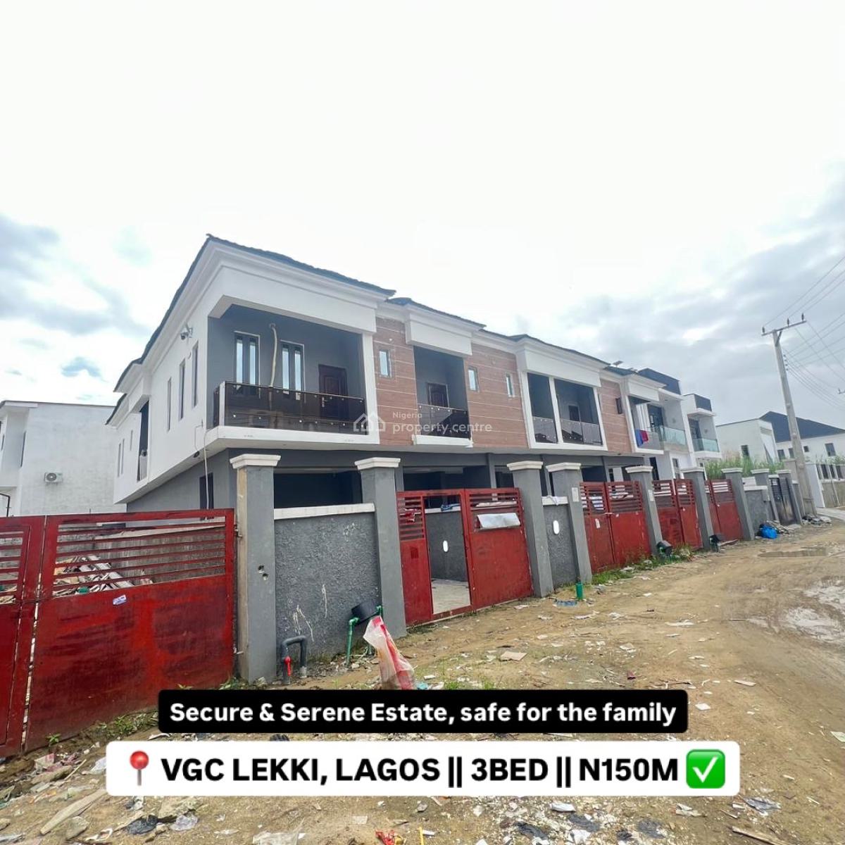 3 Bedrooms Terraced Duplex with Bq and Swimming Pool, Vgc, Vgc, Lekki, Lagos, House for Sale