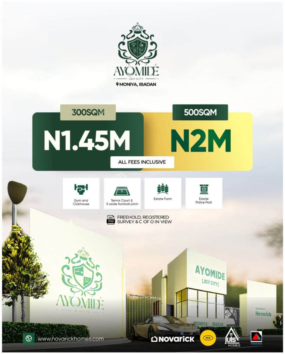 Registered Survey  Deed of Assignment  C of O in View, Ayomide Joy City, Moniya, Ibadan, Oyo, Residential Land for Sale