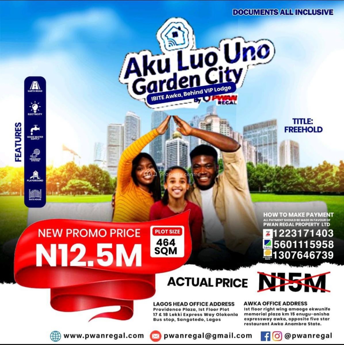 Aku Luo Uno Garden City Is Ideal  for All Anambarians, Aku Luo Uno Garden City Estate, Behind Vip Lodge, Awka, Anambra, Land for Sale