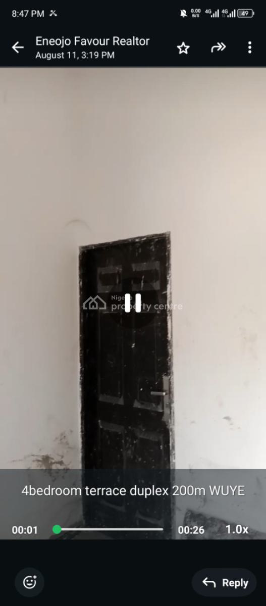 4bedroom Terrace in Wuye, Wuye, Abuja, Detached Duplex for Sale