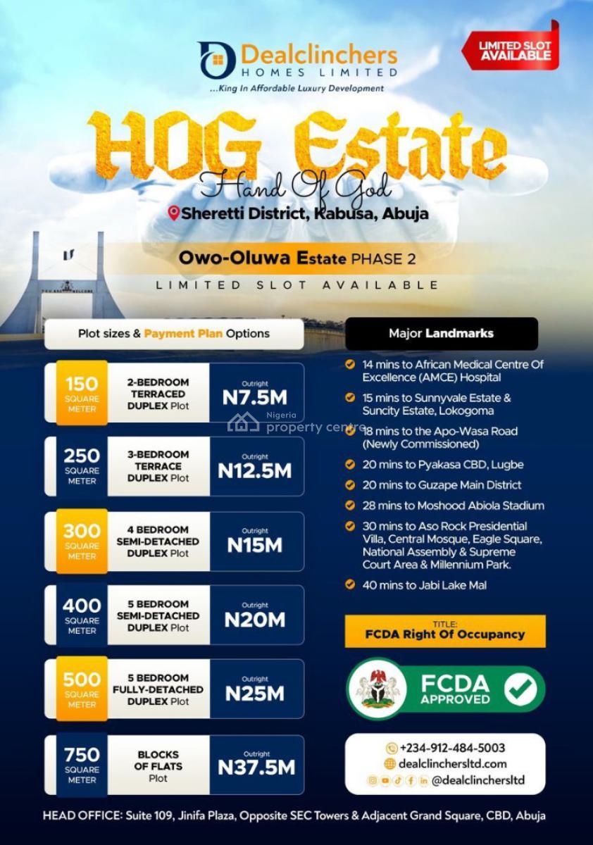 Hog Estate, Sheretti District, Kabusa, Abuja, Residential Land for Sale