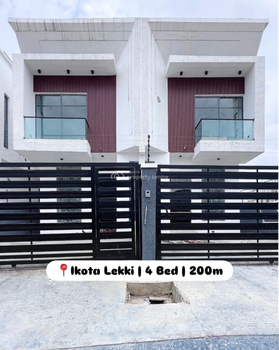 Contemporary 4 Bedroom Semi-detached Duplex, Secure Estate at Ikota Lekki, Ikota, Lekki, Lagos, Semi-detached Duplex for Sale