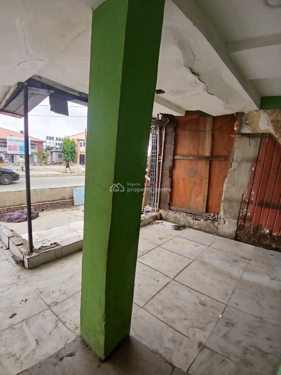 a Shop Downstairs with Large Space Along Facing Road, Ado Road, Ajah, Lagos, Shop for Rent