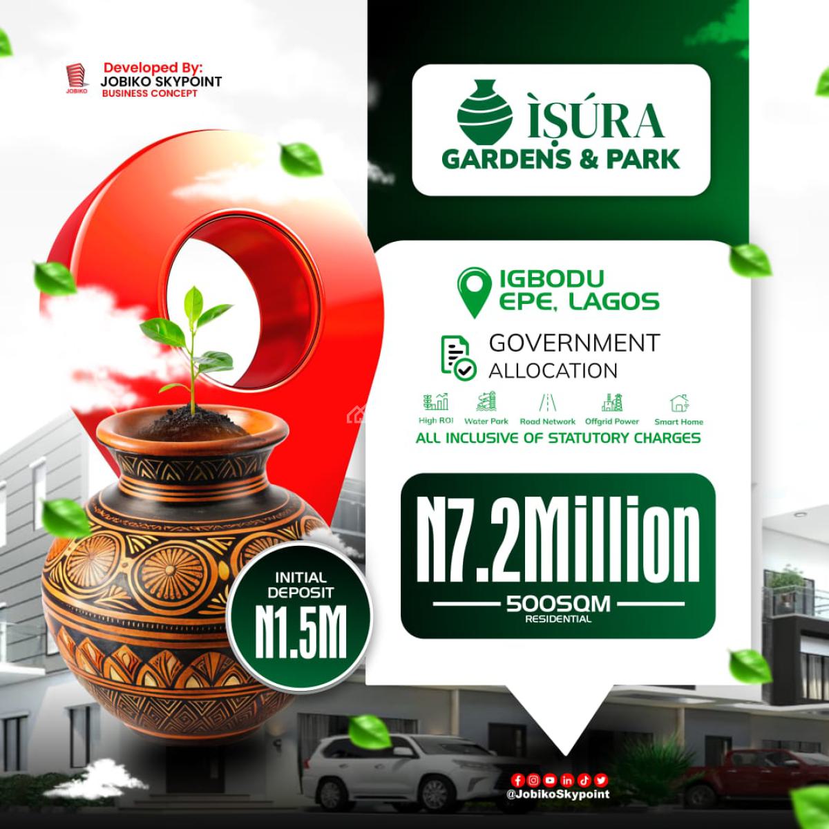 Isura Gardens & Park Service Estate Plots, Igbodu, Epe, Lagos, Land for Sale