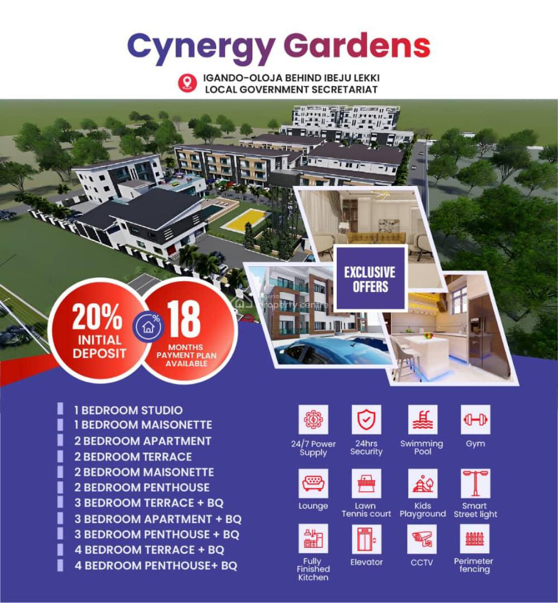 Three Bedroom Terrance +bq  in a Vibrant City, Cynergy Gardens,igando-oloja, Igando Orudu, Ibeju Lekki, Lagos, Flat / Apartment for Sale