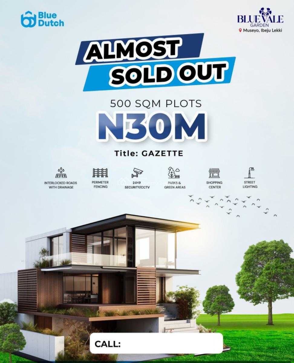 Gazetted Estate Land, Blue Vale Gardens, Museyo, Ibeju Lekki, Lagos, Land for Sale