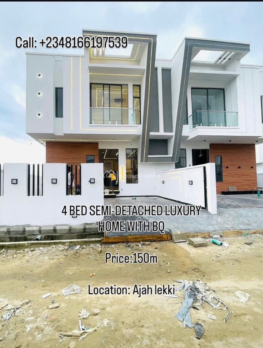 4 Bedroom Semi-detached Luxury Home with Bq, Ajah, Lagos, Semi-detached Duplex for Sale