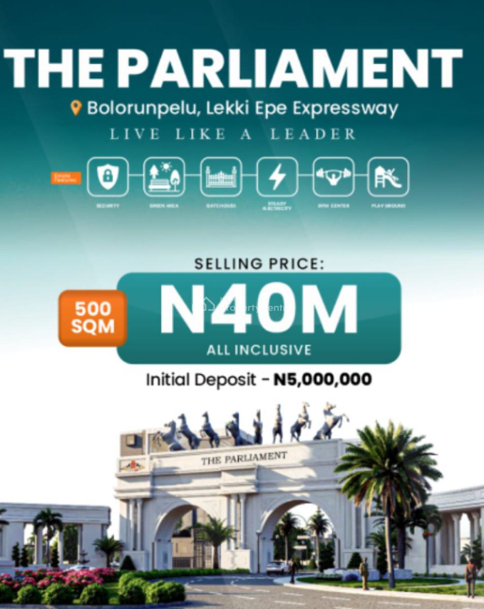 C of O Estate Land with Helipad, The Parliament, Bolorunpelu, Ibeju Lekki, Lagos, Residential Land for Sale