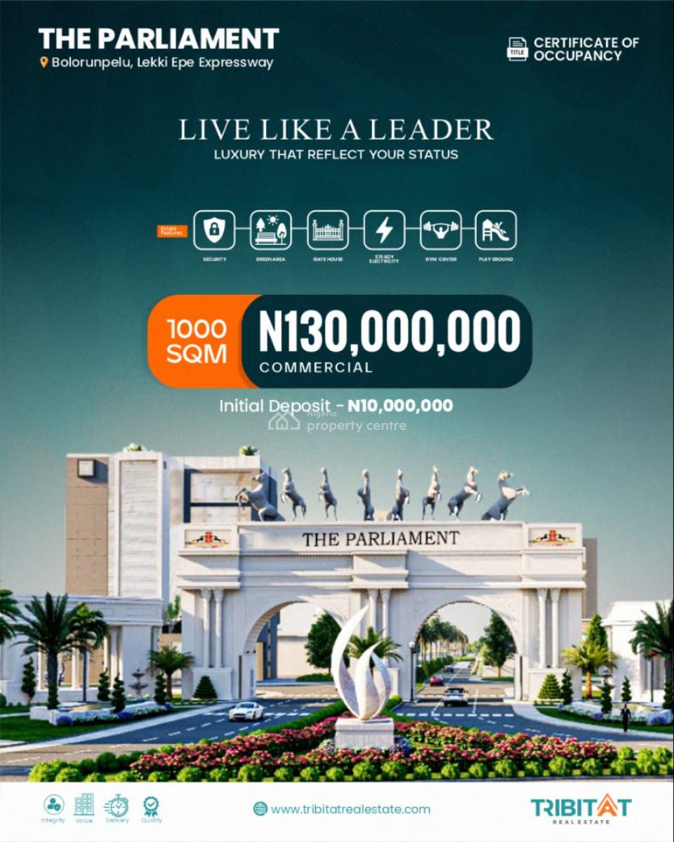 C of O Estate Land with Helipad Facing Express, The Parliament, Bolorunpelu, Ibeju Lekki, Lagos, Residential Land for Sale