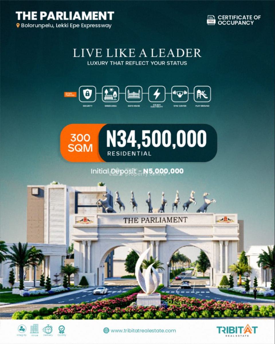 C of O Estate Land with Helipad Facing Express, The Parliament, Bolorunpelu, Ibeju Lekki, Lagos, Residential Land for Sale