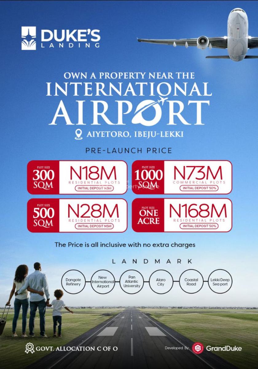 Pre-launch Offer on Land Close to The Lekki International Airport, Duke’s Landing, Close to The Lekki Airport, Ibeju Lekki, Lagos, Residential Land for Sale