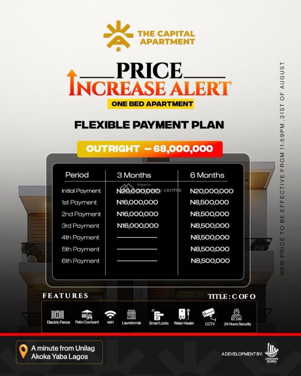 a Mini Flat for a Cashflow Investment in The Middle of Lagos, a Cashflow Assets and Investment Located a Minute Drive From Unilag, Akoka, Yaba, Lagos, Mini Flat (room and Parlour) for Sale