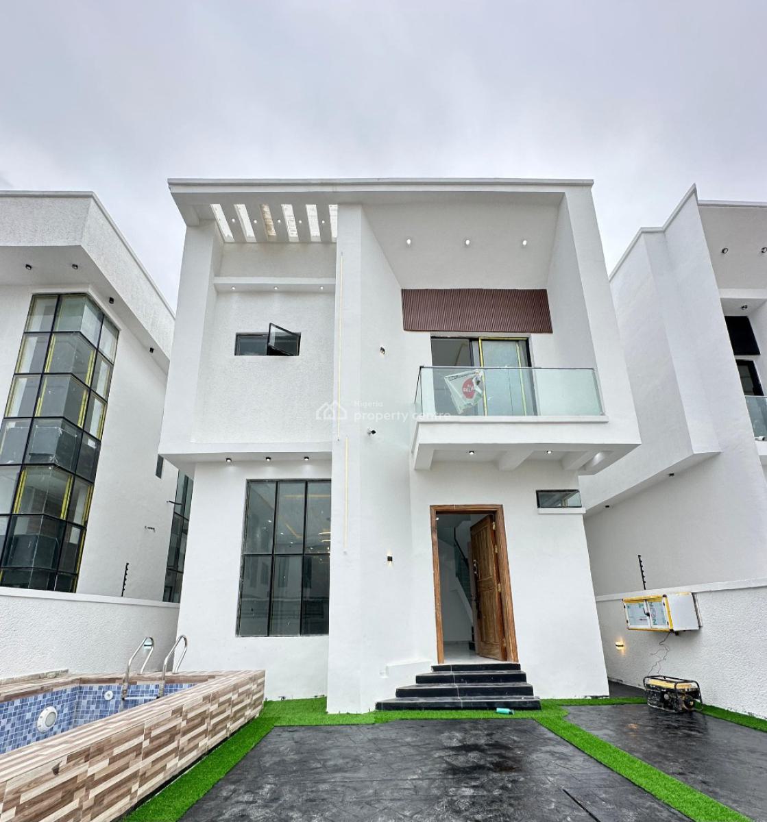 Spacious 4 Bedrooms Fully Detached Duplex with Bq, Family Lounge and Pool, Chevron Estate, Lekki, Lagos, Detached Duplex for Sale