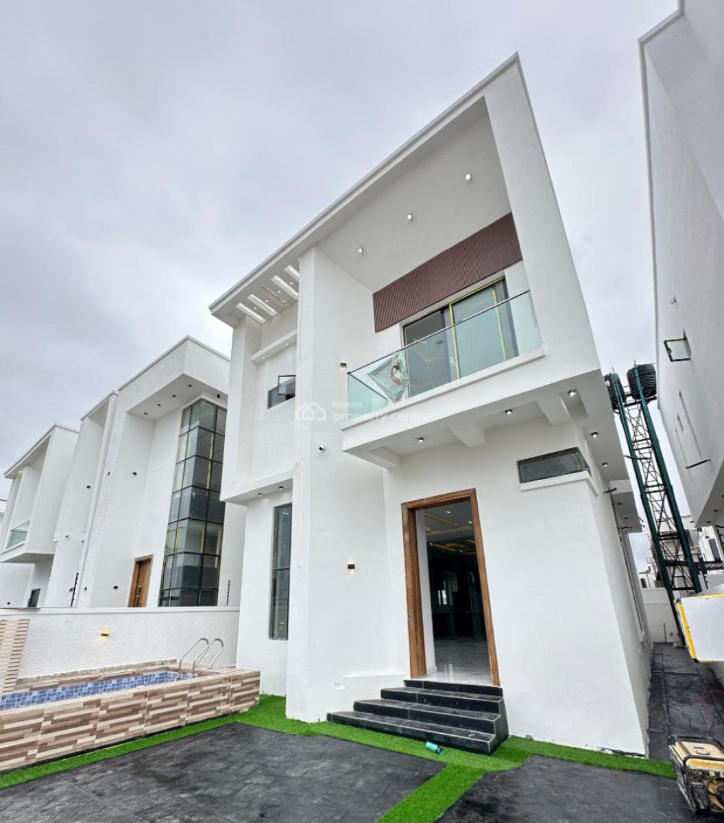 Spacious 4 Bedrooms Fully Detached Duplex with Bq, Family Lounge and Pool, Chevron Estate, Lekki, Lagos, Detached Duplex for Sale