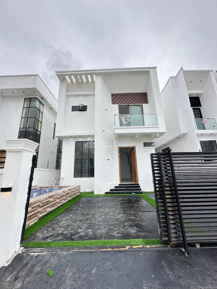 Contemporary Spacious 4 Bedroom Detached Duplex with Bq & Pool, Chevron, Lekki, Lagos, Detached Duplex for Sale