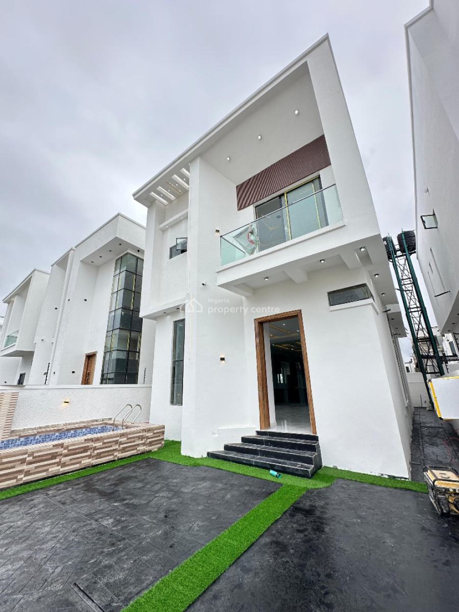 Contemporary Spacious 4 Bedroom Detached Duplex with Bq & Pool, Chevron, Lekki, Lagos, Detached Duplex for Sale