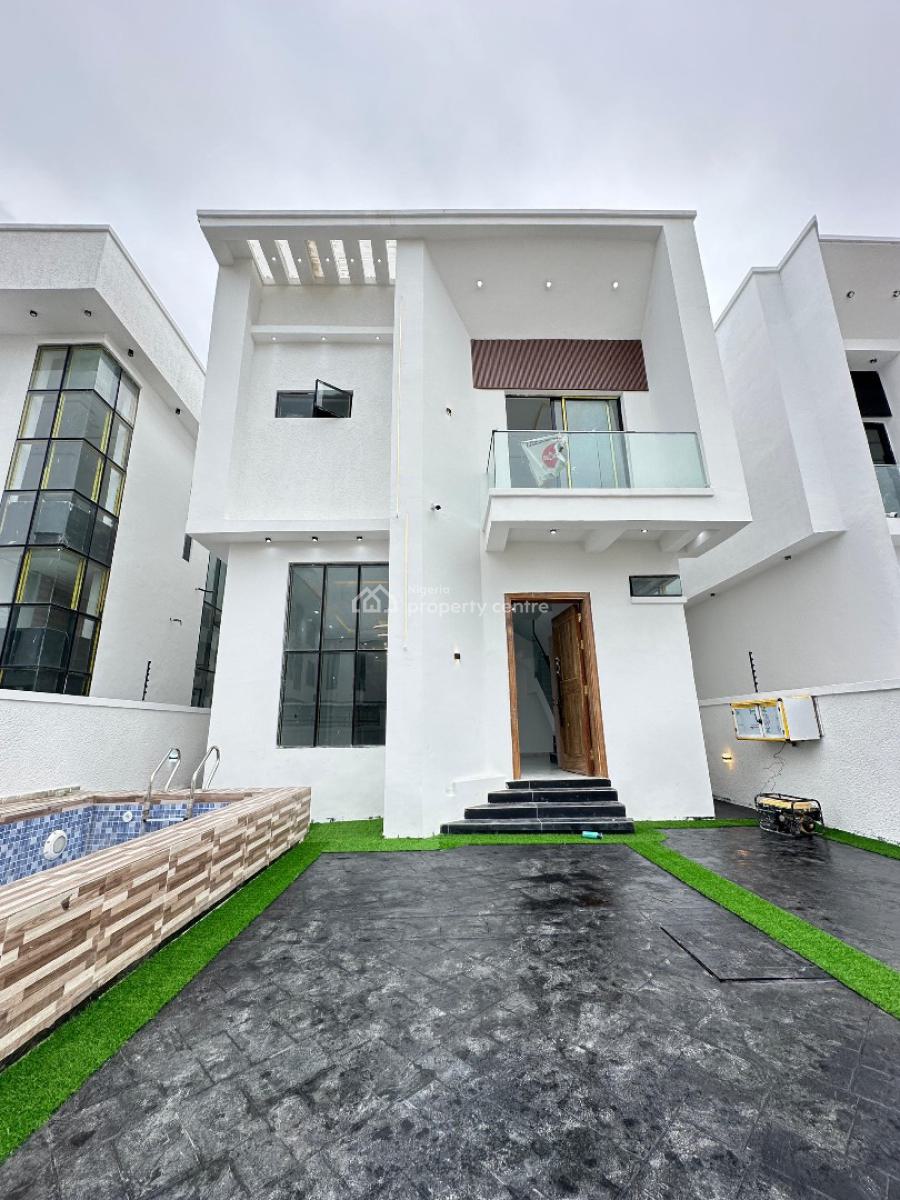 Contemporary Spacious 4 Bedroom Detached Duplex with Bq & Pool, Chevron, Lekki, Lagos, Detached Duplex for Sale