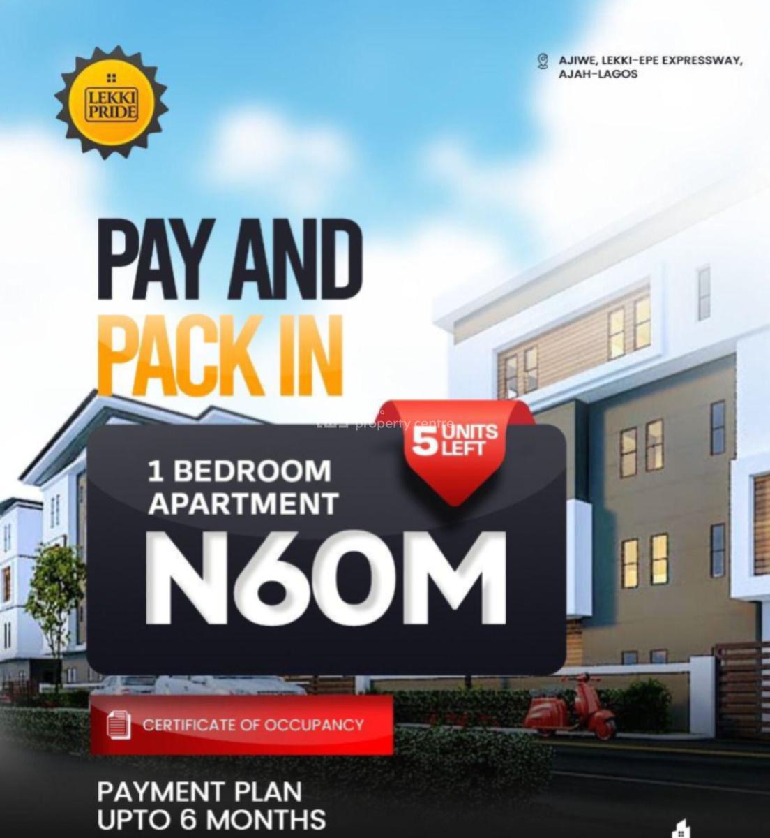 Luxury Finished 1 Bedroom Apartment 6 Months Payment Plan, Ajah, Lagos, Mini Flat (room and Parlour) for Sale