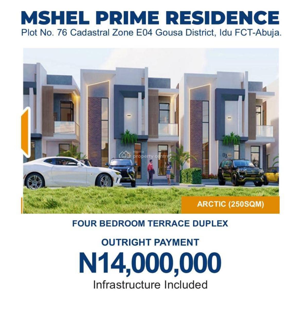 4 Bedroom Terrace Duplex, Mshel Homes, Idu Industrial, Abuja, Terraced Duplex for Sale
