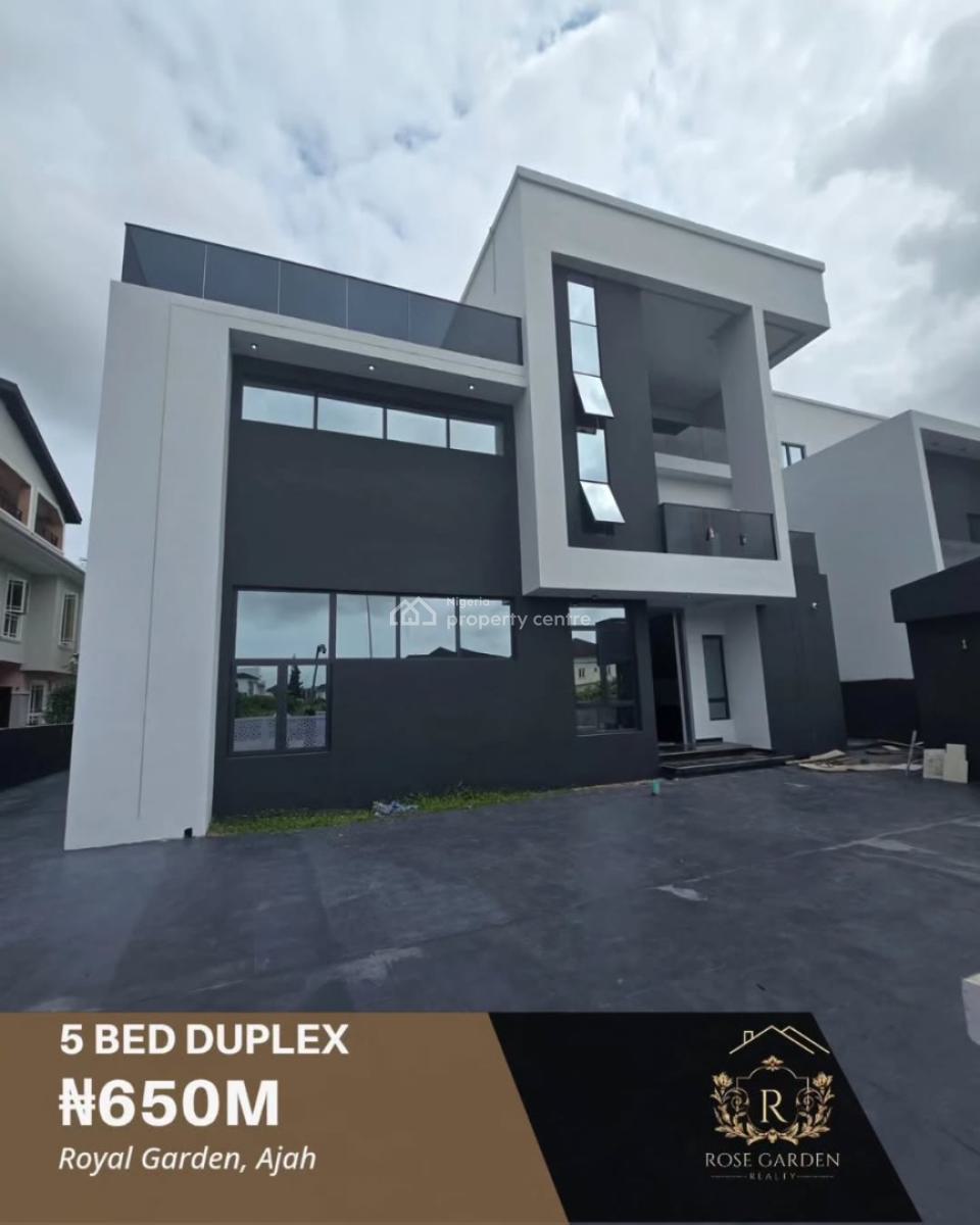 High End Luxury 5 Bedroom Detached Home with Swimming Pool and Cinema, Royal Garden, Ajah, Lagos, Detached Duplex for Sale