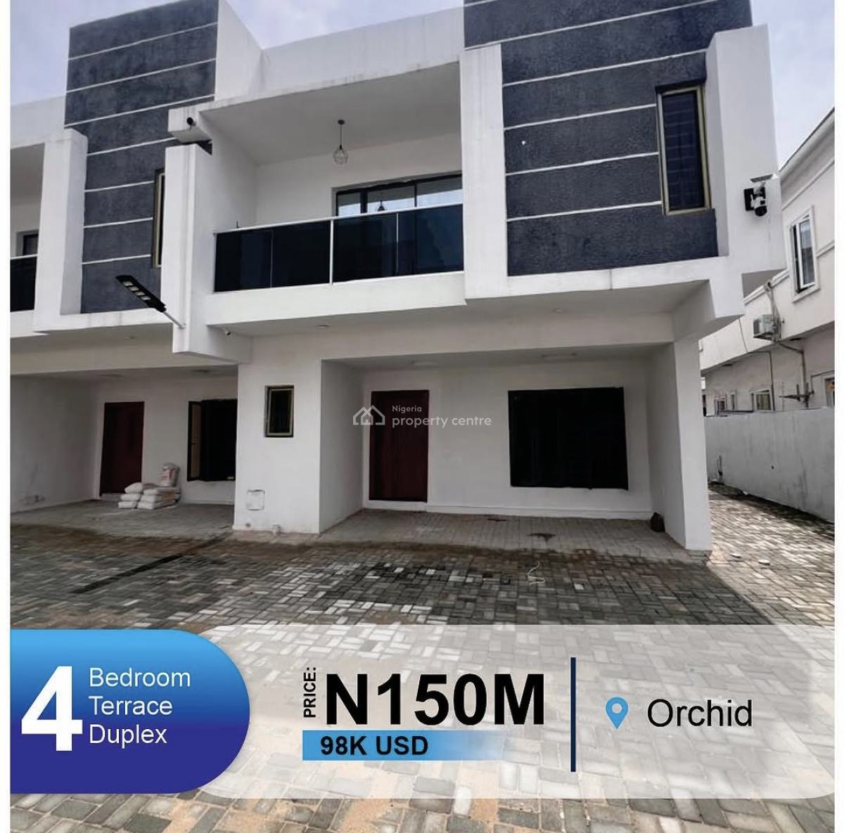Lovely 4 Bedroom Terrace Duplex with Bq, Orchid, Lekki, Lagos, Terraced Duplex for Sale