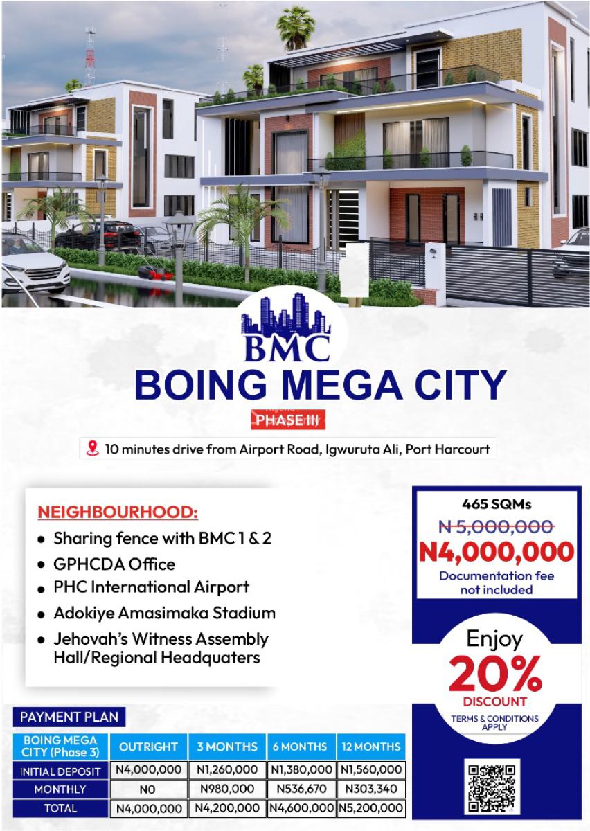 Boing Mega City Phase 3, Prime Residential Plots Near The Airport, Boing Mega City 3  Airport Road Igwuruta Ali, Port Harcourt, Rivers, Land for Sale