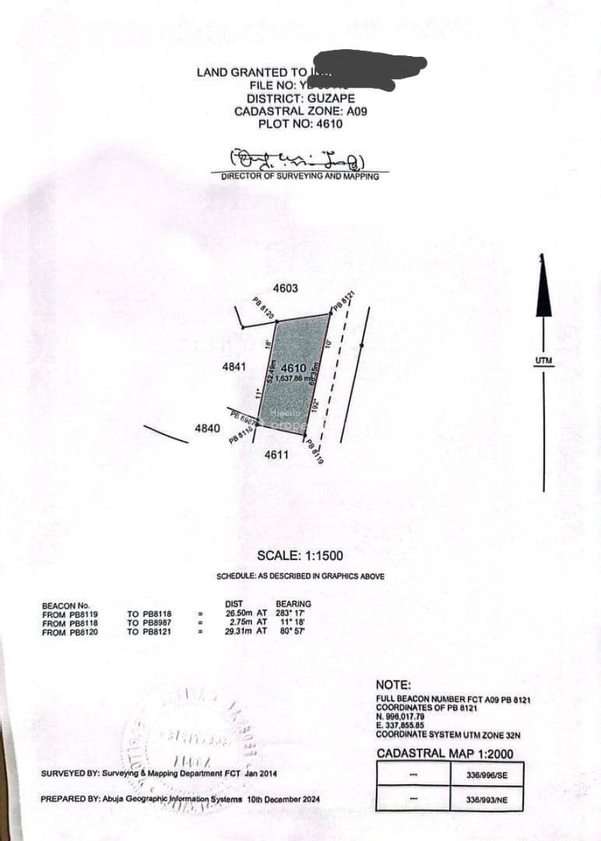 2 Serial Plot of Land, Guzape District, Abuja, Land for Sale