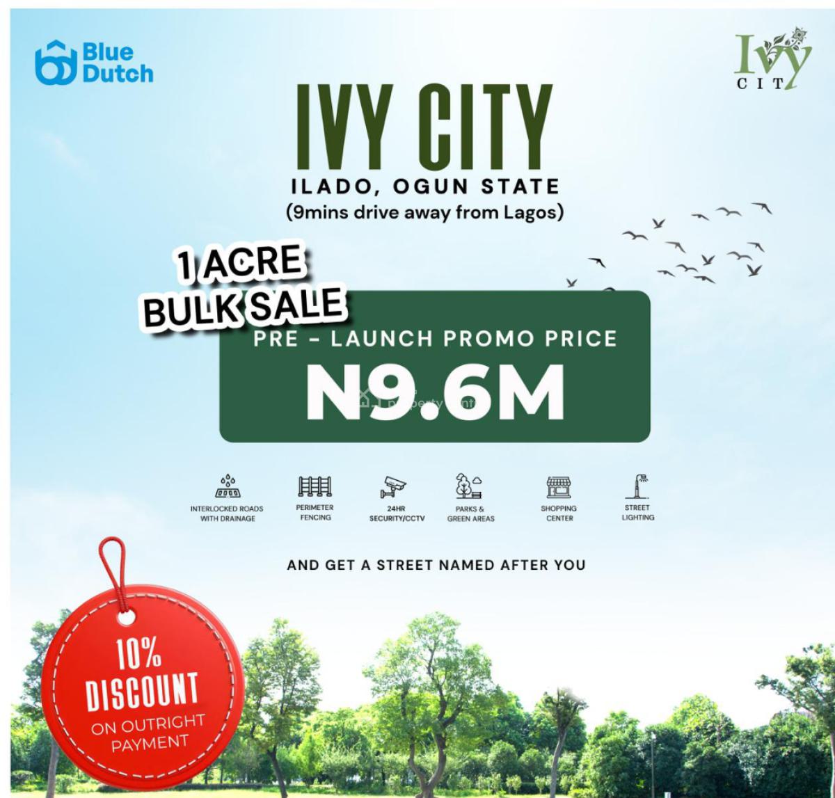 Dry  Estate Land, Ivy City, Ilado, Ijebu -ode Road, Ijebu East, Ogun, Mixed-use Land for Sale
