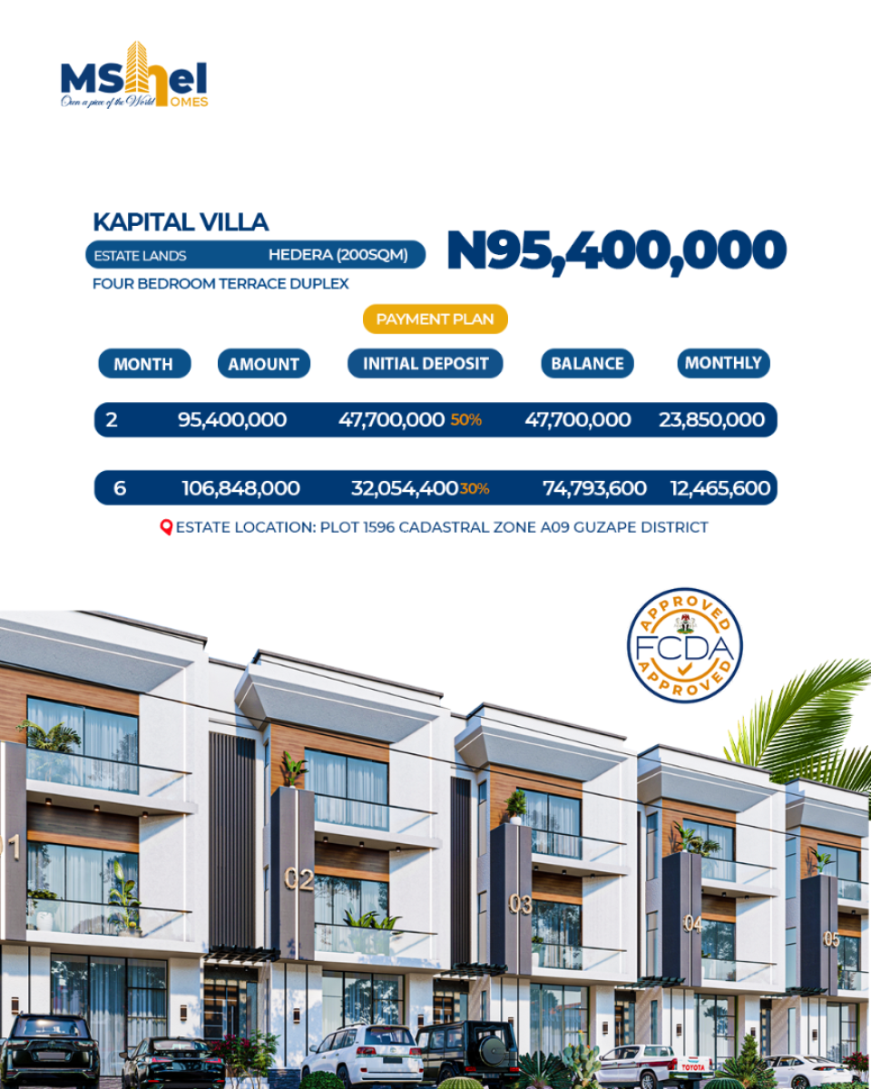 Estate Land in a Serene Location, Mshel Kapital Villa, Cadastral Zone A09, Guzape District, Abuja, Residential Land for Sale