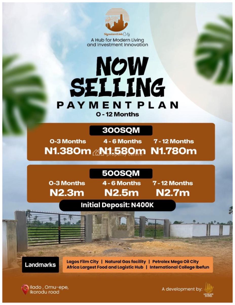 Signature Link City Fast Selling, Ilado, Epe, Lagos, Residential Land for Sale