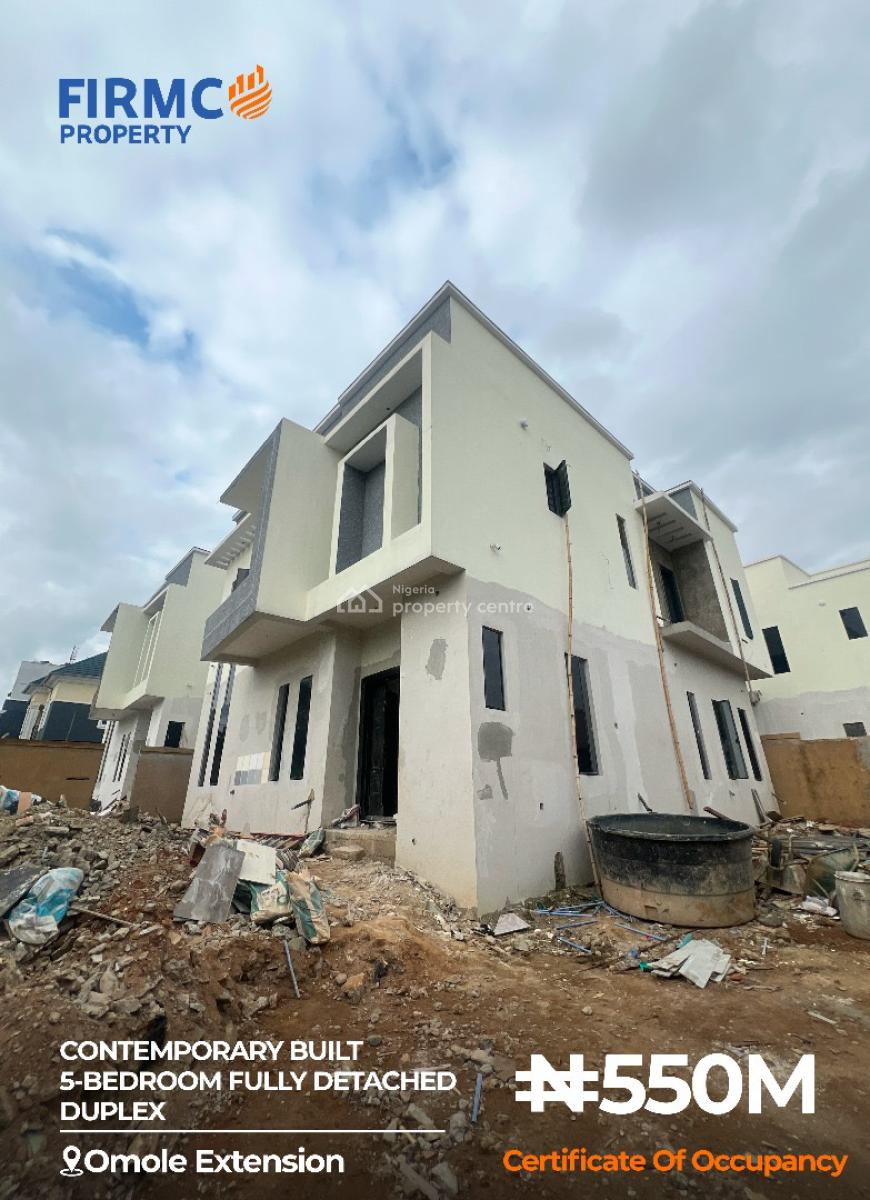 Contemporary Built 5 Bedrooms Fully Detached Duplex, Omole Extension, Omole Phase 1, Ikeja, Lagos, Detached Duplex for Sale